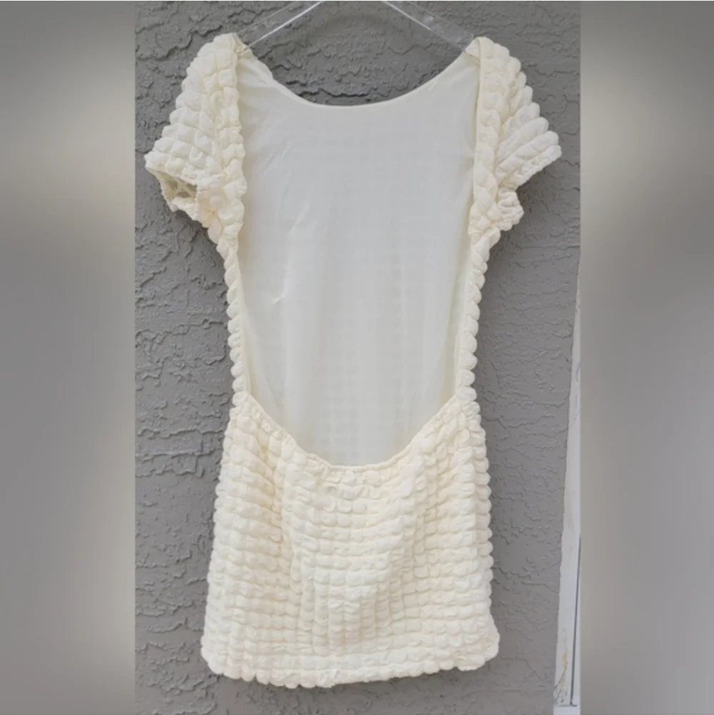 NWT Princess Polly Tahlee Backless Mini Dress Cream Size 12 - Picture 7 of 10